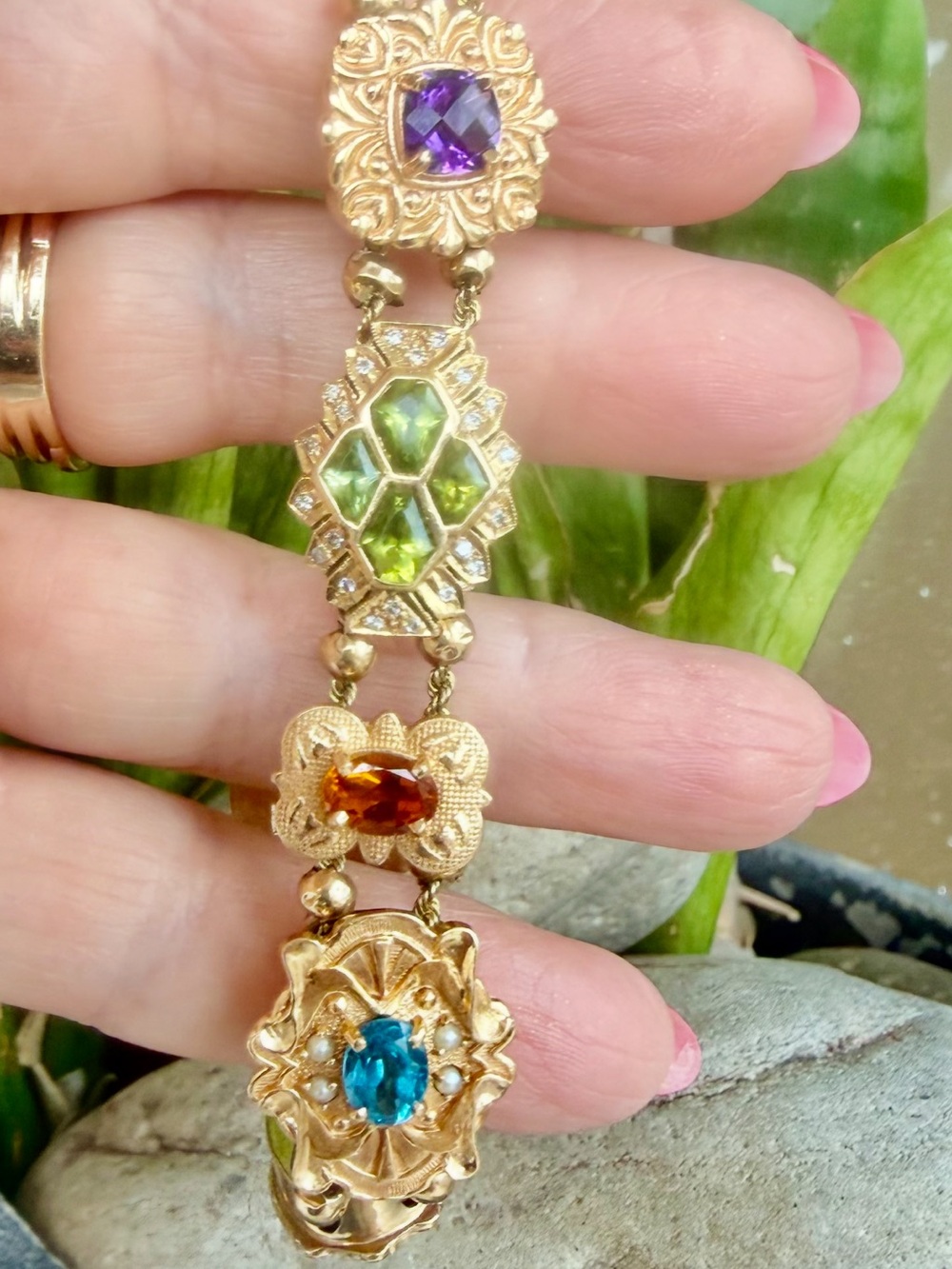 14 karat gold charm bracelet